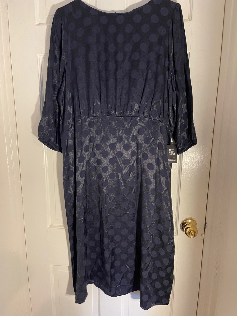 Express Navy Polka Dot Midi Dress